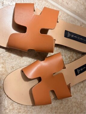 Steve Madden Tan Cutout Slide Sandals